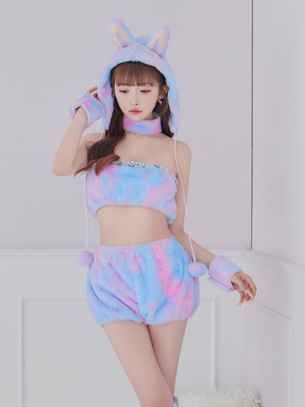 画像8: 【即日発送】【ハロウィン】パステルもこもこバニー【コスプレ7点セット】【フリーサイズ/6カラー】[HC03] (8)