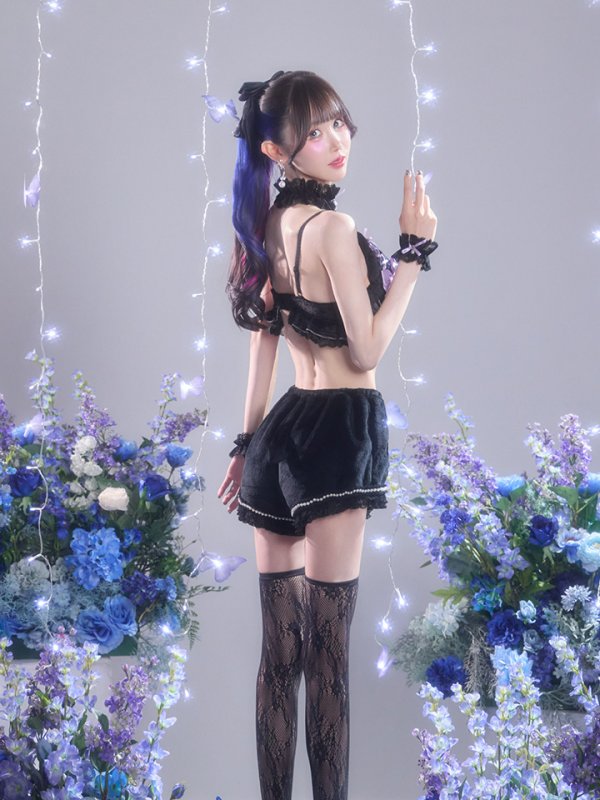 画像12: 【即日発送】【サンリオ】クロミランジェリーセットアップルームウェア【S-L/1カラー】[HC02]ゆりにゃ着用 (12)