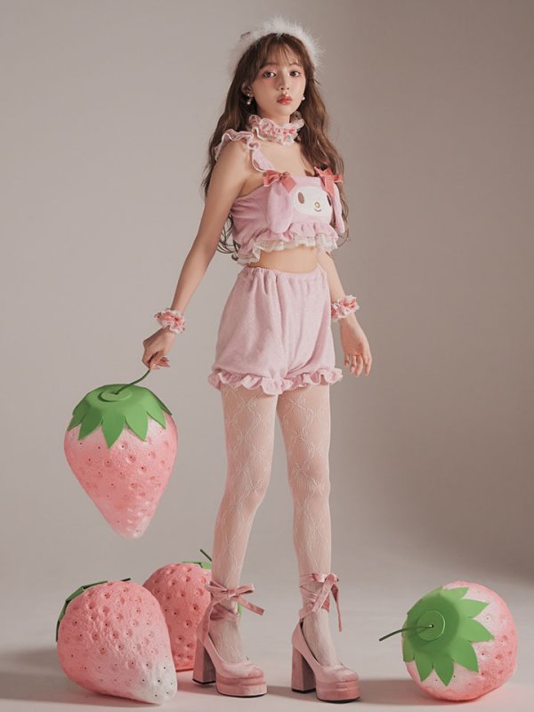 画像17: 【即日発送】【サンリオ】マイメロディセットアップルームウェア【S-L/1カラー】[HC02] (17)