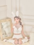 画像2: 【送料無料！】【ハロウィン】ふわもこリボンバニーコスプレ【コスプレ6点SET】【XS-Mサイズ】【予約/9月下旬発送予定】[OF03]あずもか着用 (2)