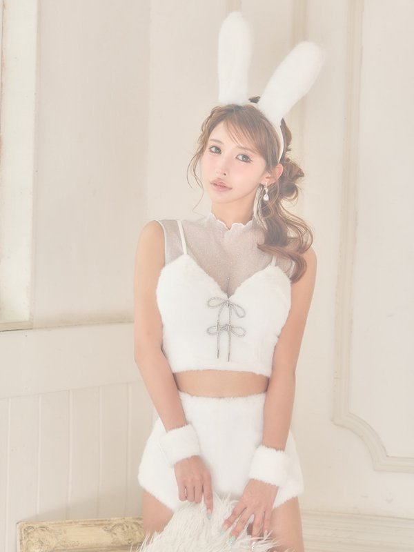 画像5: 【送料無料！】【ハロウィン】ふわもこリボンバニーコスプレ【コスプレ6点SET】【XS-Mサイズ】【予約/9月下旬発送予定】[OF03]あずもか着用 (5)
