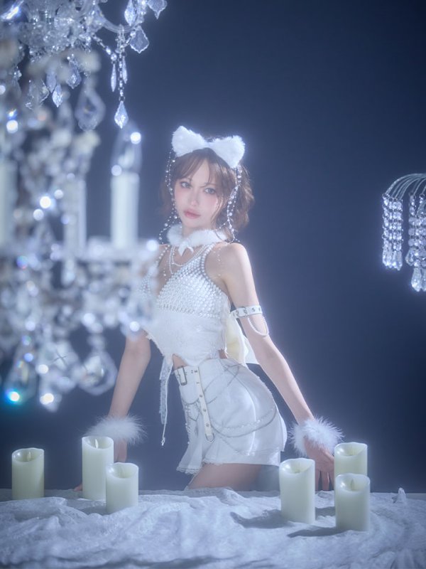 ホワイト　モデル：れみれみ　身長：163cm　着用サイズ：Sサイズ