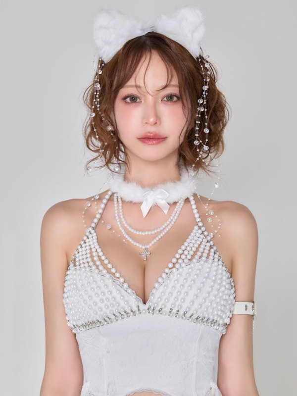 ホワイト　モデル：れみれみ　身長：163cm　着用サイズ：Sサイズ