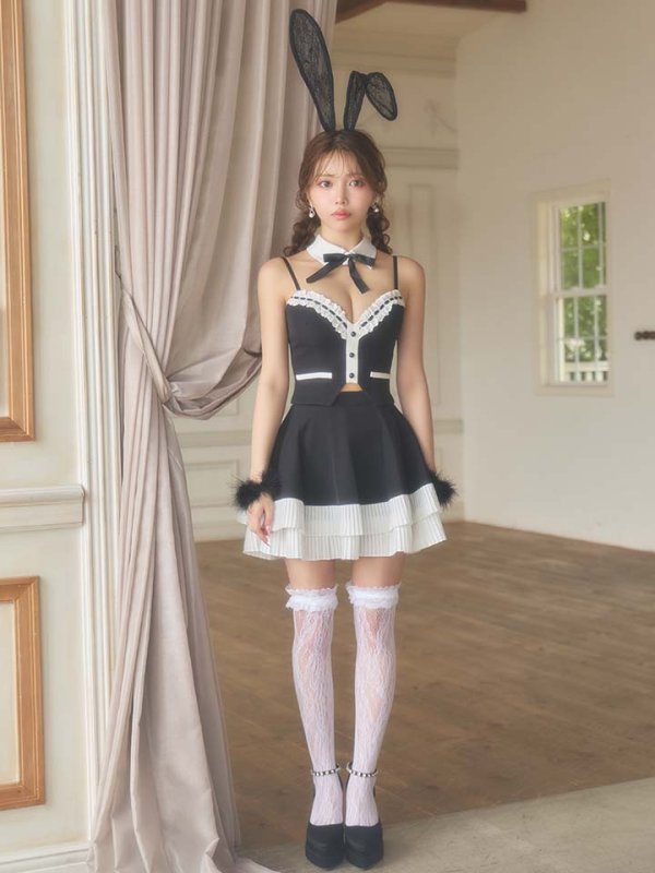 画像4: 【即日発送】【送料無料！】【ハロウィン】クラシカルバニーセットアップ【コスプレ7点SET】【XS-Mサイズ】[OF04] (4)