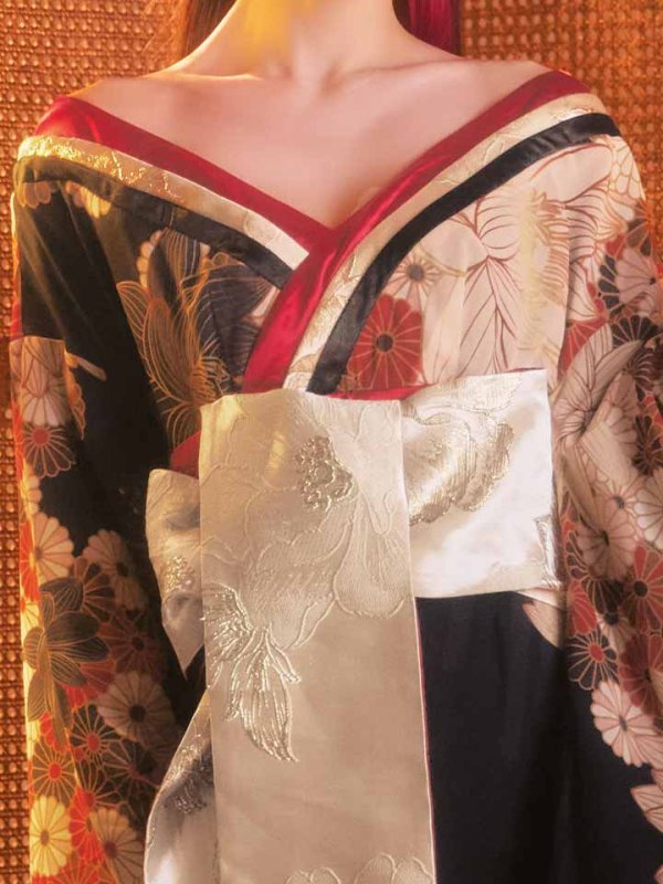 画像13: 【即日発送】【ハロウィン】鶴花柄花魁ワンピース【コスプレ2点SET】【S-Lサイズ】[OF04]ゆりにゃ着用 (13)