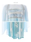 画像27: 【送料無料！】【ハロウィン】アイスブルー刺繍ロングシフォン漢服セット【コスプレ3点SET】【Fサイズ】【予約/8月下旬発送予定】[OF03]三上悠亜着用 (27)