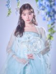 画像1: 【即日発送】【送料無料！】【ハロウィン】アイスブルー刺繍ロングシフォン漢服セット【コスプレ3点SET】【Fサイズ】[OF04]加藤美南着用 (1)