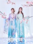 画像4: 【送料無料！】【ハロウィン】アイスブルー刺繍ロングシフォン漢服セット/ブルーグラデーション花刺繍ロングシフォン漢服セット【Fサイズ】【一部予約/8月下旬発送予定】[OF03] (4)