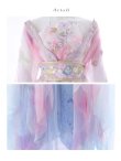 画像33: 【一部予約商品/8月下旬発送予定】【送料無料！】【ハロウィン】ピンク×ブルー花刺繍ロングシフォン漢服セット【コスプレ4点SET】【Fサイズ】[OF03]三上悠亜着用 (33)