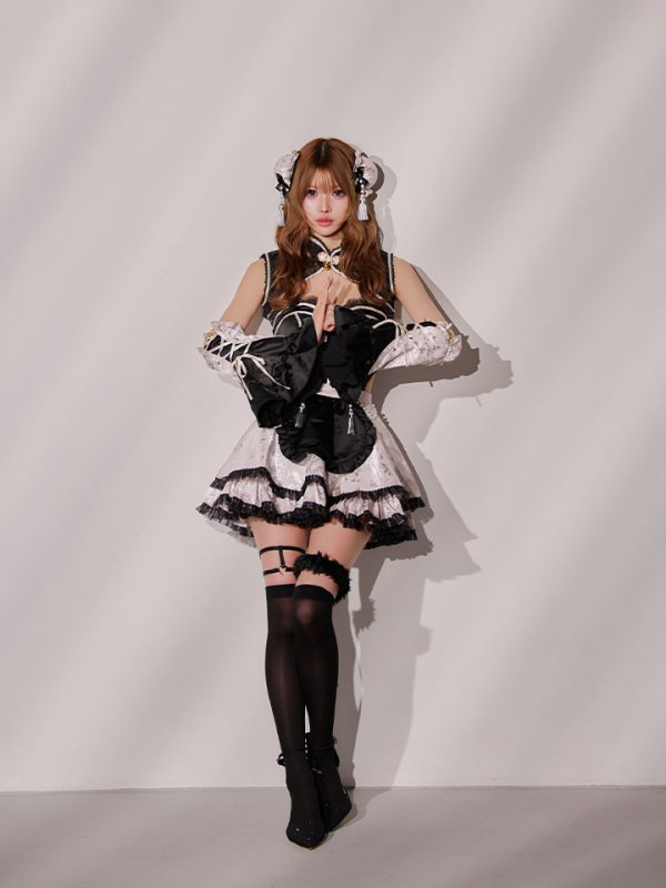 画像6: 【即日発送】ファンシーフリルチャイナドレス【マリームーン】【ハロウィンコスプレ8点セット】【フリーサイズ/1カラー】[HC03] (6)