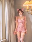 ピンク　モデル：三上悠亜　身長：159cm　着用サイズ：Sサイズ