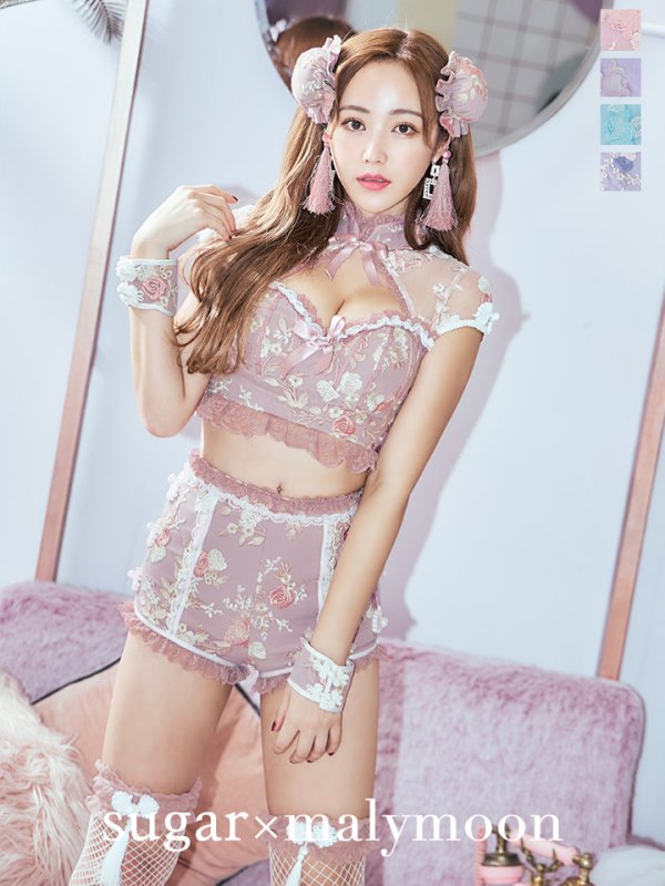 画像2: 【ハロウィン】【sugar nine×マリームーンコラボ】 マリームーンコラボセットアップチャイナ 【コスプレ5点セット】 【XS-Mサイズ/4カラー】[HC03] (2)