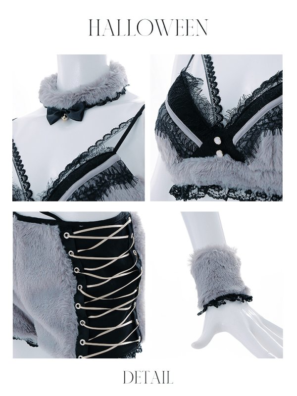 画像20: 【即日発送】【ハロウィン】【sugar nine×マリームーンコラボ】 オオカミセットアップ【コスプレ7点セット】【XS-Lサイズ/1カラー】[OF04] (20)