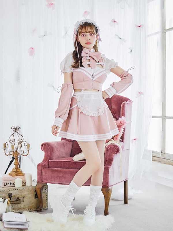 画像5: 【即日発送！】【sugar nine×マリームーンコラボ】 【ハロウィン】マリームーンコラボジャージメイド 【コスプレ8点セット】 【XS-Lサイズ/2カラー】[OF04] (5)