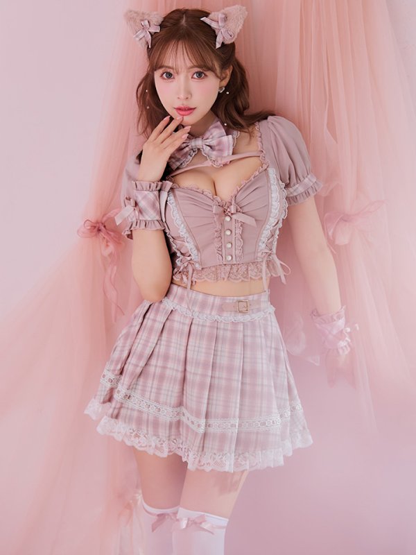 画像3: 【即日発送！】【sugar nine×マリームーンコラボ】 【ハロウィン】マリームーンコラボ制服ネコセットアップ 【コスプレ7点セット】 【XS-Lサイズ/2カラー】[OF04] (3)