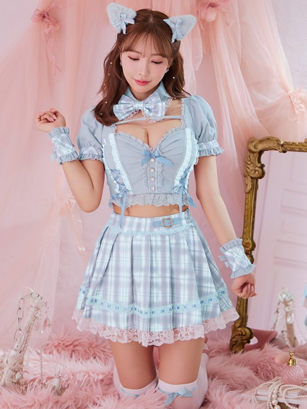 画像26: 【即日発送！】【sugar nine×マリームーンコラボ】 【ハロウィン】マリームーンコラボ制服ネコセットアップ 【コスプレ7点セット】 【XS-Lサイズ/2カラー】[OF04] (26)