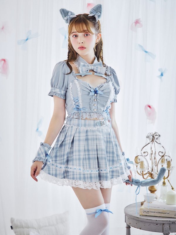 画像10: 【即日発送！】【sugar nine×マリームーンコラボ】 【ハロウィン】マリームーンコラボ制服ネコセットアップ 【コスプレ7点セット】 【XS-Lサイズ/2カラー】[OF04] (10)