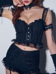 画像13: 【マリームーンコラボ】【ハロウィン】黒猫ビスチェセットアップ【コスプレ7点セット】【XS-Lサイズ/1カラー】[OF04] (13)