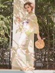 画像2: 【浴衣セール】【高級浴衣】黄緑地ｘ撫子模様浴衣セット[YMT] (2)