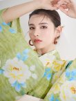 画像17: 【高級浴衣】グリーン地に大輪の牡丹浴衣【浴衣３点セット 浴衣/帯/下駄】 hy-obi-2 / KZH-3 / Adri-kj-6 / Yheko-W / VS-1 [YMT] (17)