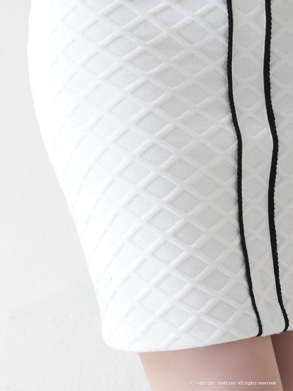 画像10: 【ANDY Fashion Press vol.14 掲載商品】バイカラー/ 五分袖/ 半袖/ 袖あり/ パイピング/ クロスリボン/ ボタン/ タイト/ ミニドレス/ キャバドレス[OF05] (10)