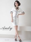 画像11: 【ANDY Fashion Press vol.14 掲載商品】バイカラー/ 五分袖/ 半袖/ 袖あり/ パイピング/ クロスリボン/ ボタン/ タイト/ ミニドレス/ キャバドレス[OF05] (11)