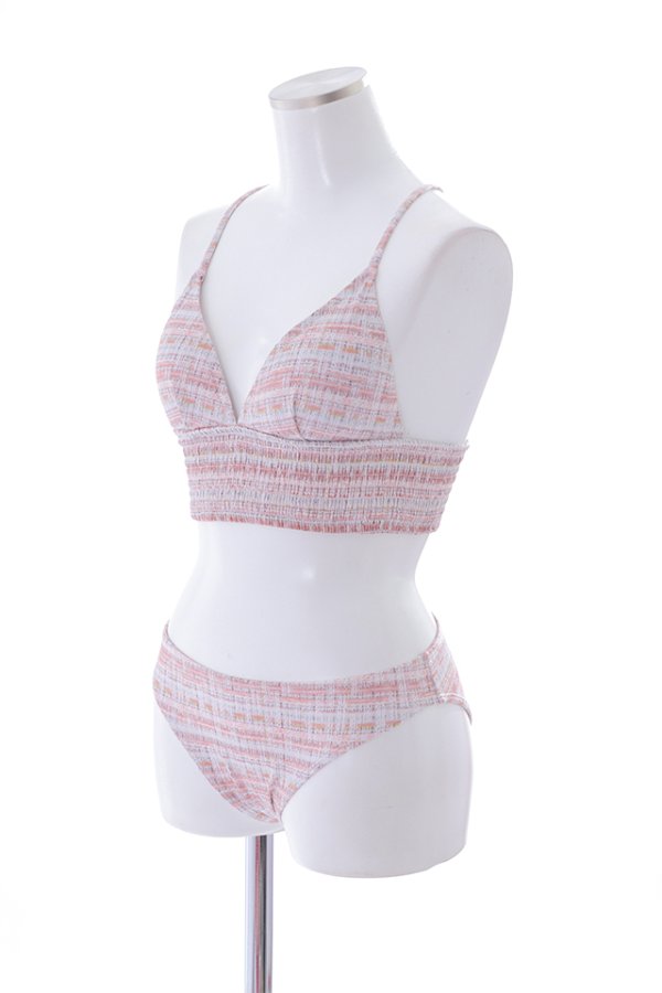 画像17: 【即日発送】【水着セール】【ビキニ】【水着】 ツイードプリント トライアングル ビキニ 2点セット[YMT] (17)