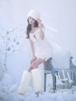 画像3: 【即日発送！】【サンタコス 3点セット】【XS-Lサイズ/3カラー】オフショルニットワンピサンタコスプレ(SLG001)(SFB001) [YMT] (3)