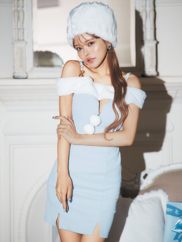 画像7: 【即日発送！】【サンタコス 3点セット】【XS-Lサイズ/3カラー】オフショルニットワンピサンタコスプレ(SLG001)(SFB001)[OF03] (7)