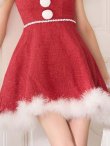 画像19: 【即日発送】【サンタ】フロントリボンオフショルフレアサンタコスプレ【コスプレ4点セット】【S-Mサイズ/1カラー】[OF03] (19)