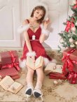 画像2: 【即日発送】【サンタ】フロントリボンオフショルフレアサンタコスプレ【コスプレ4点セット】【S-Mサイズ/1カラー】[OF03] (2)