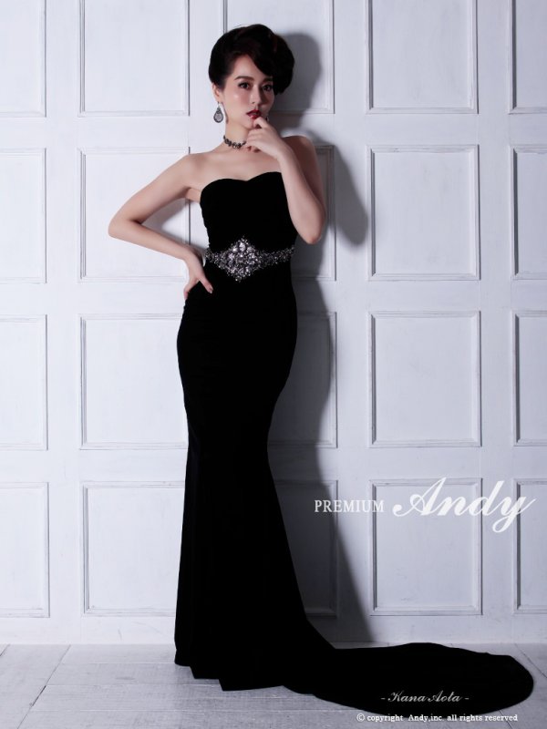 画像4: ANDY Fashion Press 07 掲載商品【PREMIUM ANDY】ベア/ベロア/マーメイド/ロングドレス /キャバドレス long[OF05] (4)