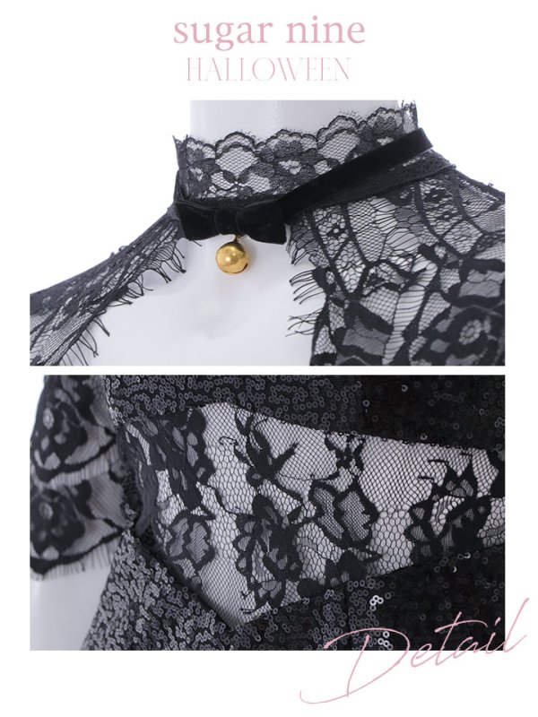 画像13: 【即日発送】杉山佳那恵ちゃんコラボ☆黒猫コスプレ【sugar nineハロウィン6点セット】【S-Mサイズ/1カラー】[HC03] (13)
