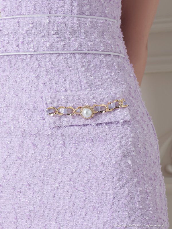 画像36: XSサイズあり【an/アン】ストレッチツイード/ フロントジップ/ ノースリーブ/ スリットネック/ ビスチェ/ タイト/ ミニドレス/ キャバドレス[OF05] (36)