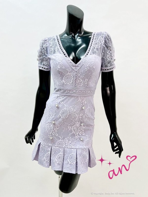 画像23: 【an/アン】総レース/ 半袖/ 袖あり/ ボタン/ ボックスプリーツ/ タイト/ ミニドレス/ キャバドレス[FB03] (23)