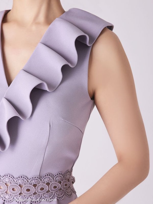 画像6: 【ANDY/アンディ】ペプラム/ フリル/ ワンカラー/ レース切り替え/ ノースリーブ/ タイト/ ミニドレス/ キャバドレス[OF05] (6)