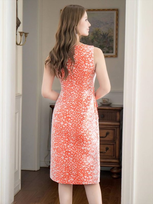 画像12: XS-Lサイズあり 【GINZA COUTURE/銀座クチュール】フロントジップ/ レオパード柄/ ポケット付き/ ジャガード/ タイト/ ひざ丈/ ワンピース/ ミディアムドレス/ キャバドレス[OF2] (12)