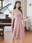 画像12: XS-Lサイズあり 【GINZA COUTURE/銀座クチュール】総レース/ パイピング/ ラインデザイン/ Aライン/ ひざ丈/ ノースリーブ/ ワンピース/ ミディアムドレス/ キャバドレス[OF2] (12)