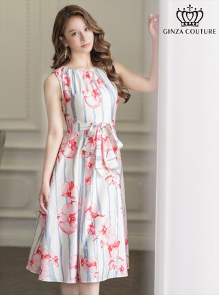 GINZA COUTURE/ショルダーリボン/ノースリーブ/ Aライン/ 膝丈 エルケイ（ERUKEI）直営】のドレス通販ショップ｜銀座クチュール
