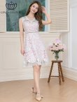 ピンクxホワイト モデル：Aoli　身長：162cm 着用サイズ：7号(Sサイズ)