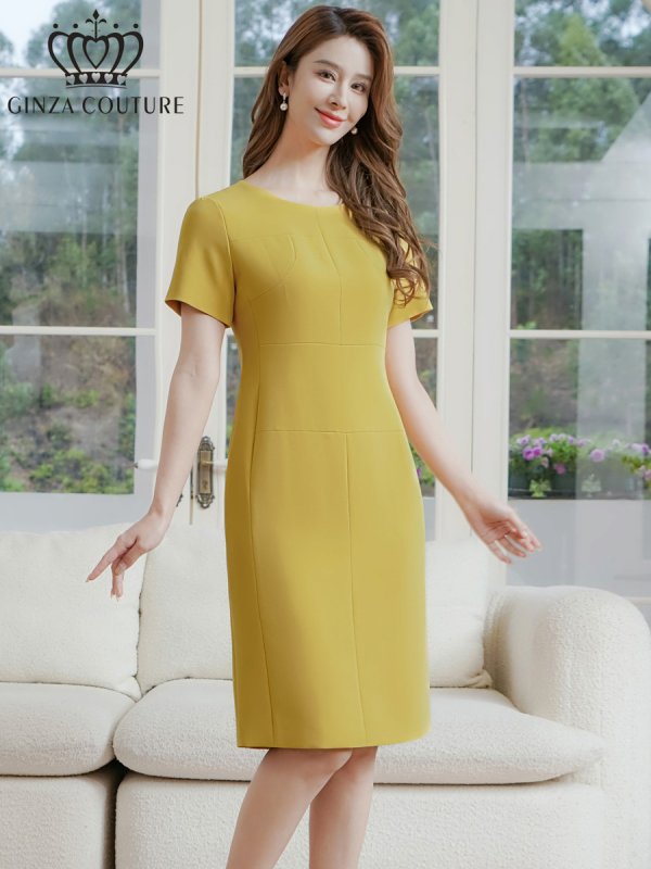 イエロー　モデル：Aoli　身長：162cm　着用サイズ：7号(Sサイズ)