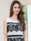 ホワイトxブラック モデル：Aoli　身長：162cm 着用サイズ：7号(Sサイズ)