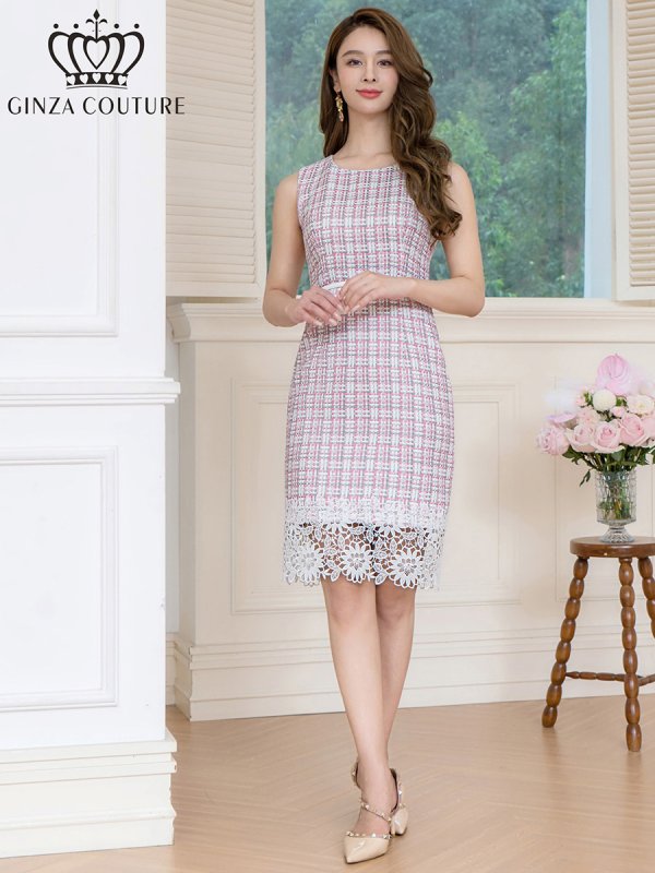 ホワイトxピンク モデル：Aoli　身長：162cm 着用サイズ：7号(Sサイズ)