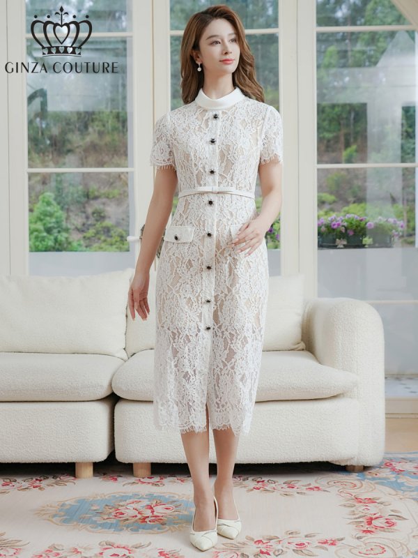 ホワイト　モデル：Aoli　身長：162cm　着用サイズ：7号(Sサイズ)