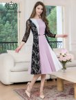 パープルxブラック モデル：Aoli　身長：162cm 着用サイズ：7号(Sサイズ)