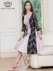 パープルxブラック モデル：Aoli　身長：162cm 着用サイズ：7号(Sサイズ)