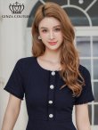 ネイビー モデル:Aoli 身長:162cm 着用サイズ:7号(Sサイズ)
