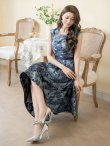画像20: XS-Lサイズあり 【GINZA COUTURE/銀座クチュール】フラワー刺繍/ ボートネック/ ノースリーブ/ Aライン/ テールカット/ ミモレ丈/ ワンピース/ ミディアムドレス/ キャバドレス[OF2] (20)
