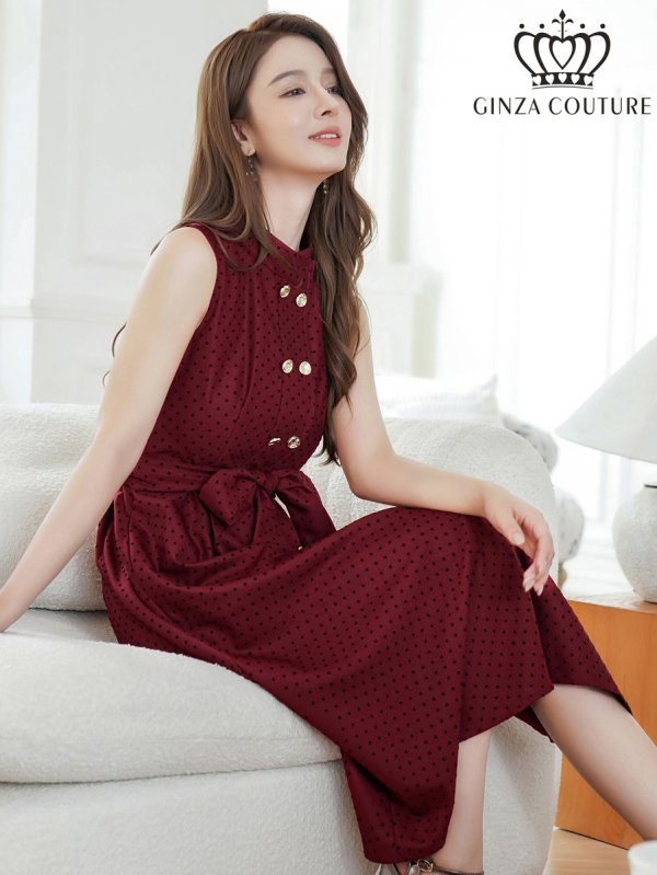 ワインレッド モデル:Aoli 身長:162cm 着用サイズ:7号(Sサイズ)