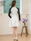 ホワイト×ブラック　モデル：Aoli　身長：162cm　着用サイズ：7号(Sサイズ)